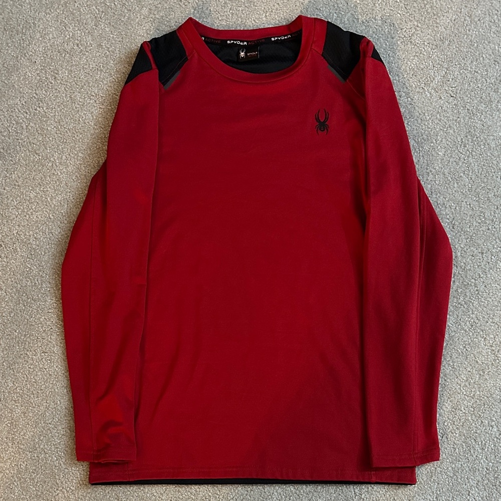 Spyder Active Shirt Long Sleeve Red and Black